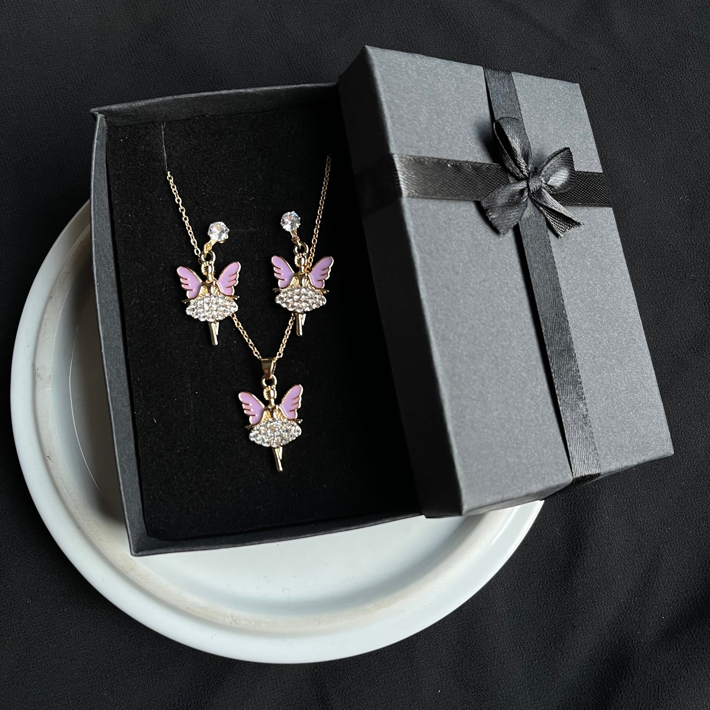 Kids Necklace and Earstuds Set🔥