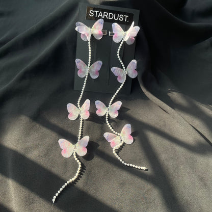 Organza butterfly hanging clipons for braids