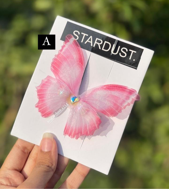 Large Double Layered Organza Butterfly Clipons