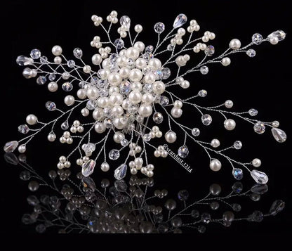 Crystal Pearl Comb Clip