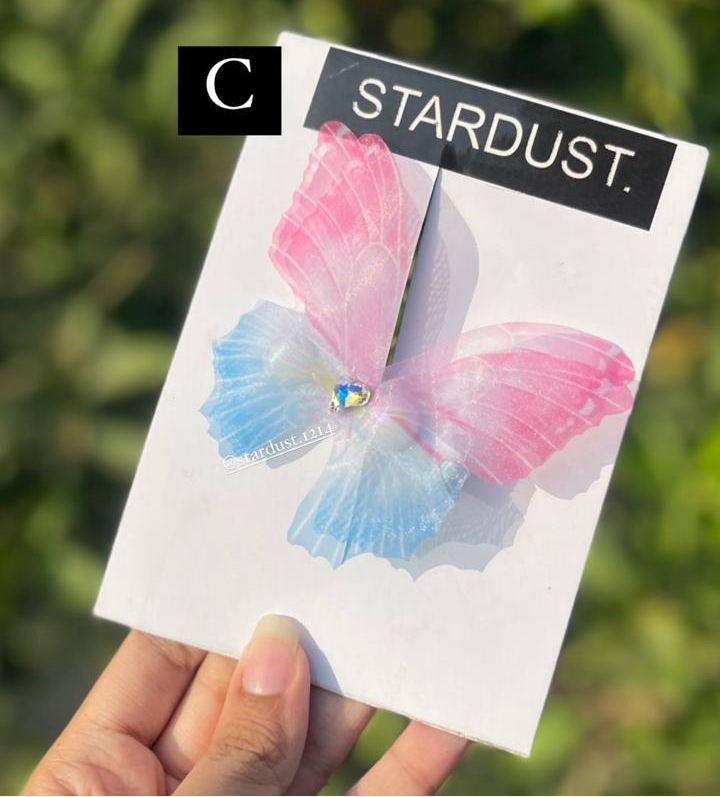 Large Double Layered Organza Butterfly Clipons