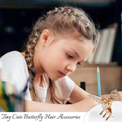 Gold Metallic Delicate Butterfly Mini Styling Claws