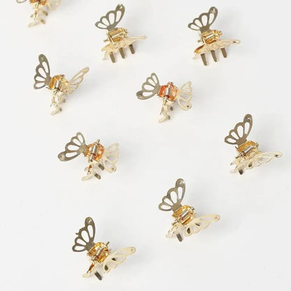 Gold Metallic Delicate Butterfly Mini Styling Claws