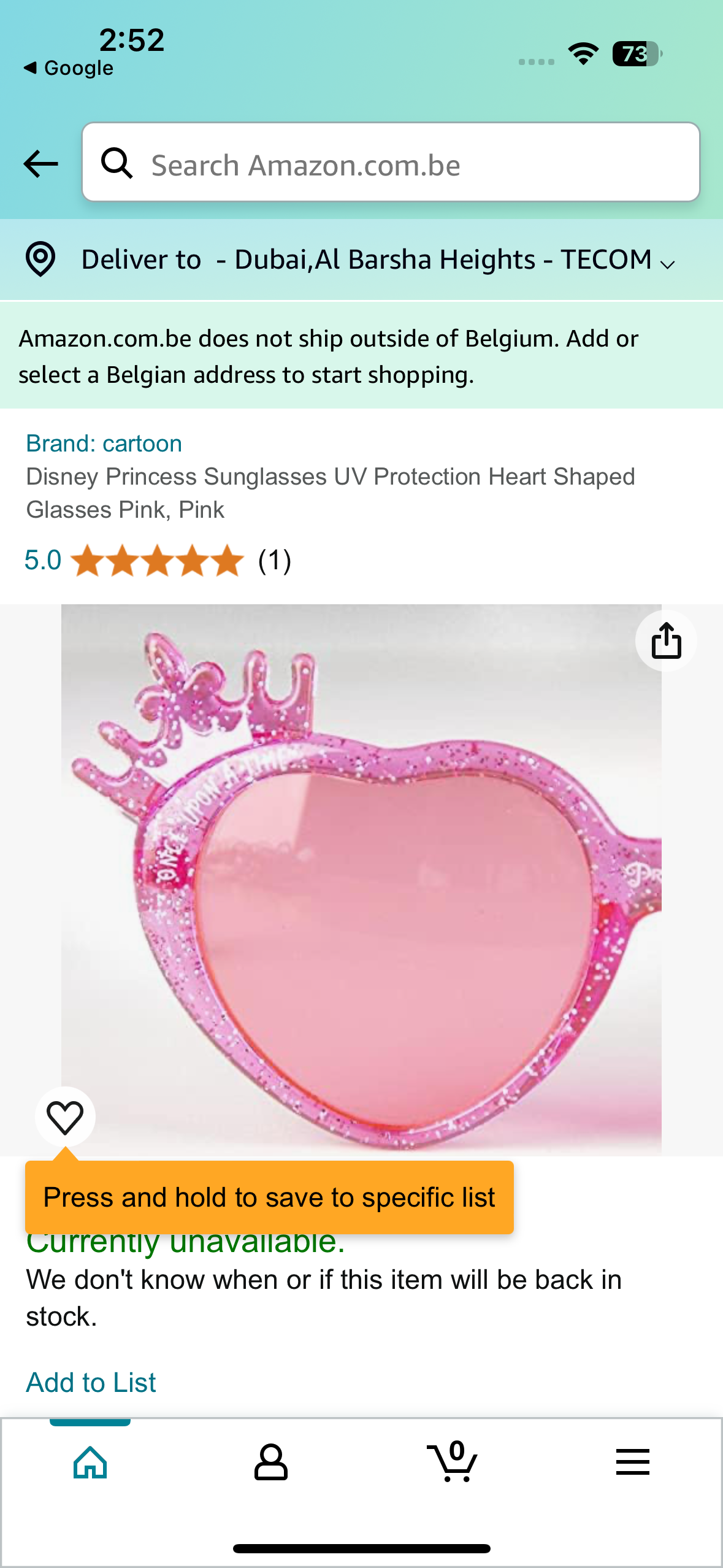 Disney Princess Glittered Crown Sunnies🔥