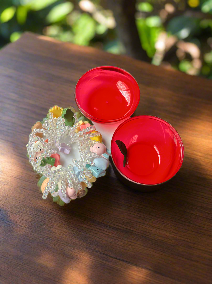 Apple 🍎 Acrylic Box of 24 Stretchable Pearl Rings🔥