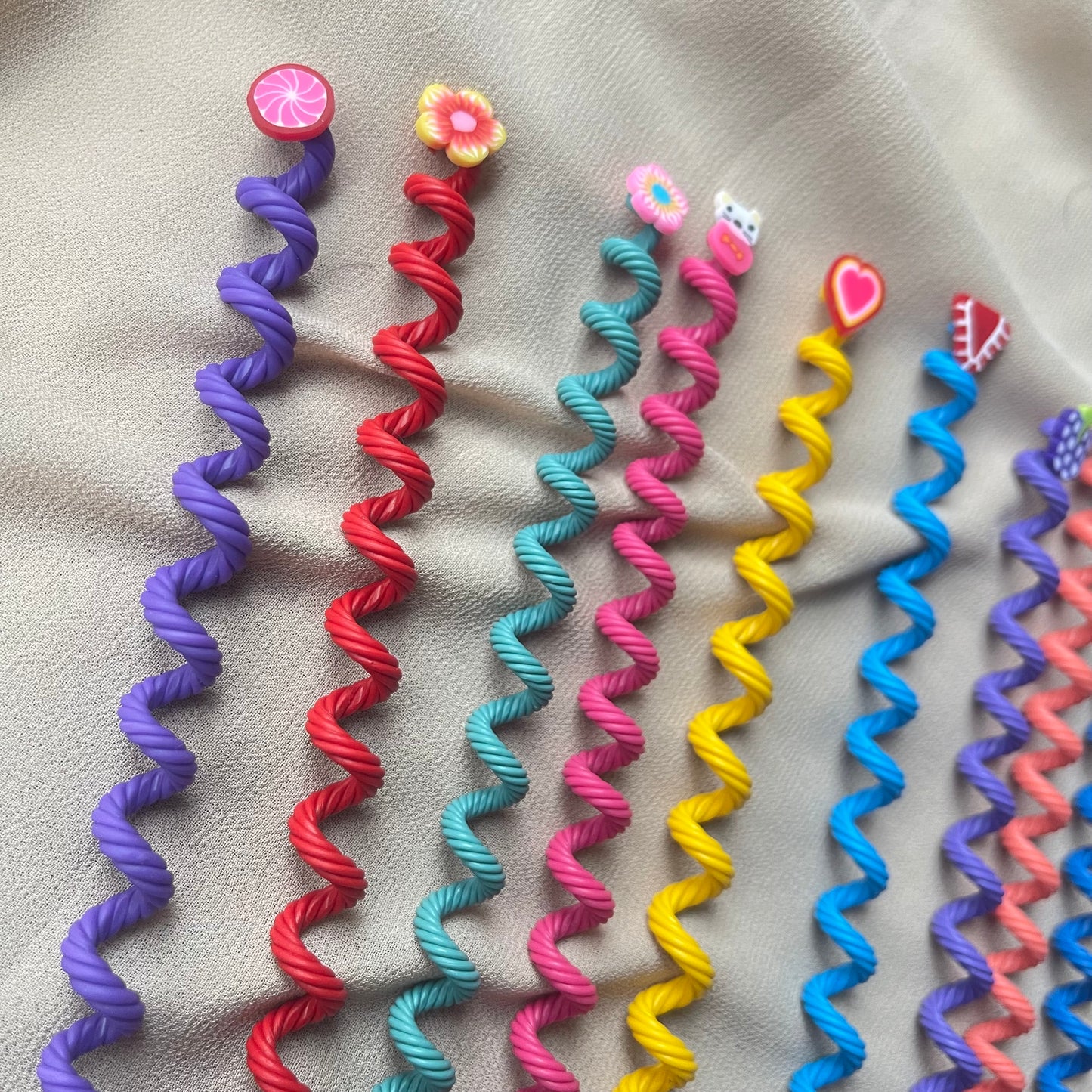 Solid Coloured Long Character Spirals🔥