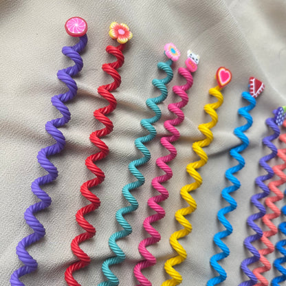Solid Coloured Long Character Spirals🔥