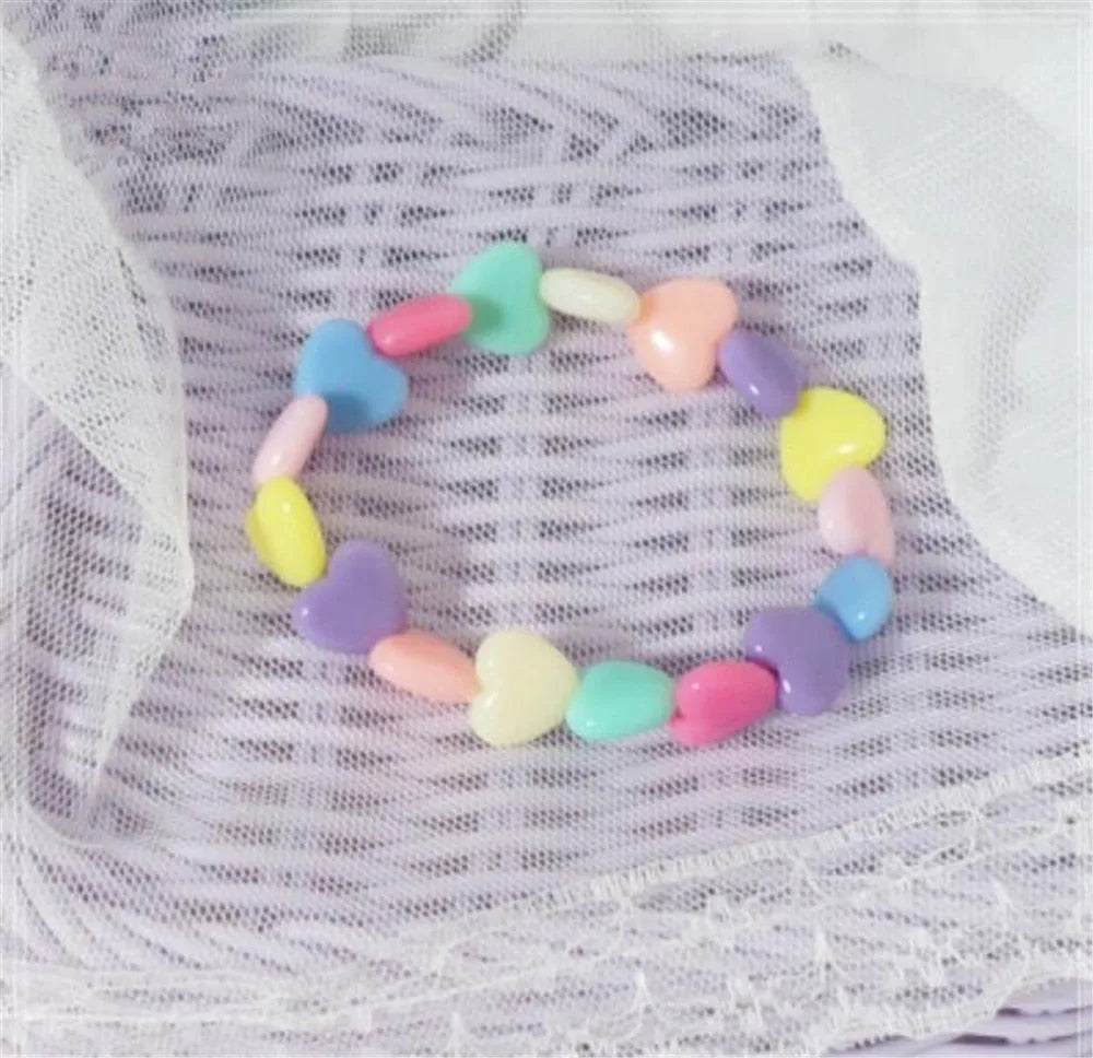 SHEIN Inspired Rainbow 🌈 Pastel Star and Heart Beaded Bracelets(2pcs)🔥