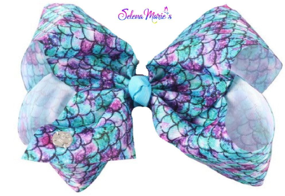 Mermaid Scale Printed bow