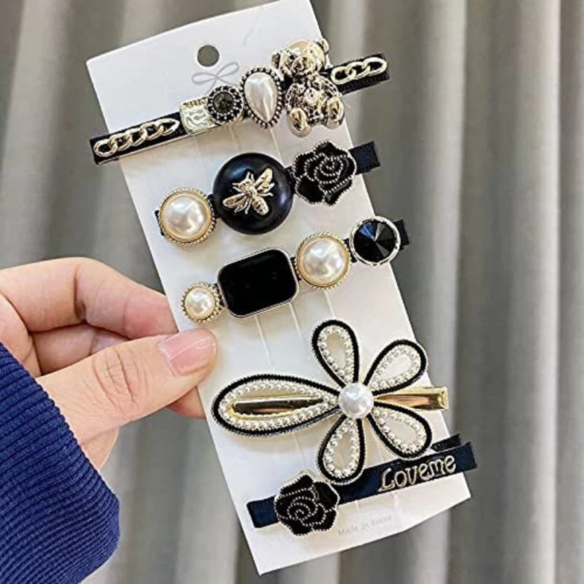 Retro Acrylic Side Hairclips Pack